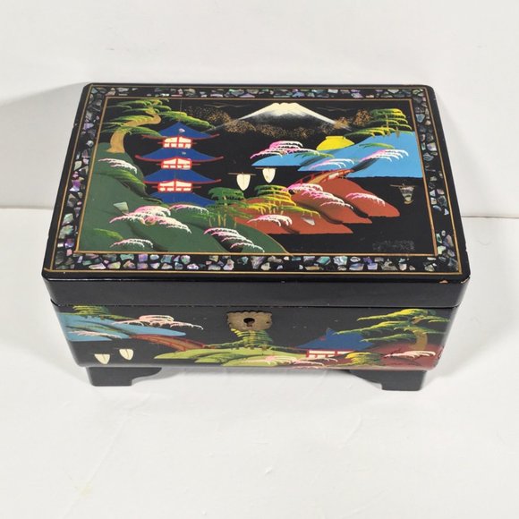 Vintage Desk Lamps Jewelry Wooden Inlay Boxes Trinkets Glass Screening Paravan - Picture 12 of 15